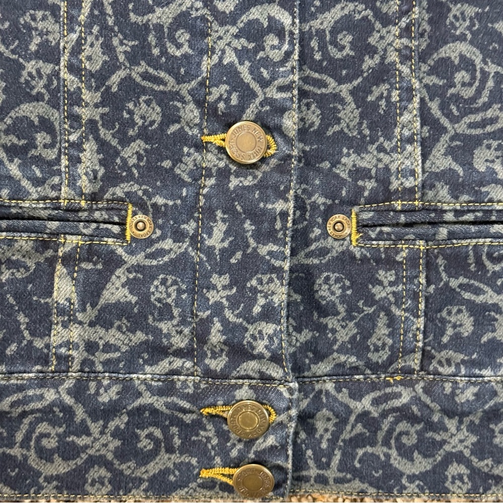 NWT Jones New York Sport Paisley Print Denim Y2K Jacket Womens Small Stretch VTG - Picture 3 of 12